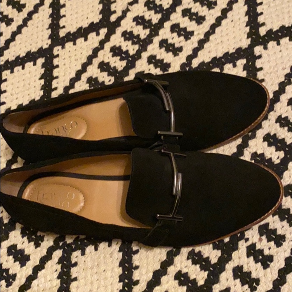 Black Franco Sarto Suede Loafers